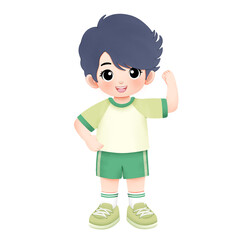 Obraz premium kid exercising activity watercolor illustration