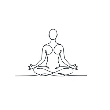recommend clip art: Yoga pose continuous line drawing minimalist design