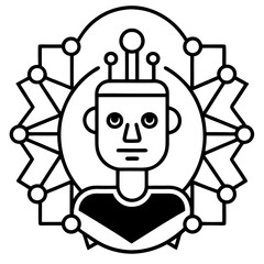 Modern Artificial Intelligence Symbols for Digital and Tech Projects
