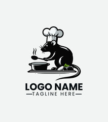 Chef Mouse Logo Design, Cooking Rat Logo