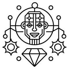 Modern Artificial Intelligence Symbols for Digital and Tech Projects
