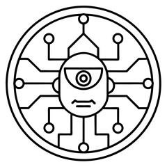 Modern Artificial Intelligence Symbols for Digital and Tech Projects
