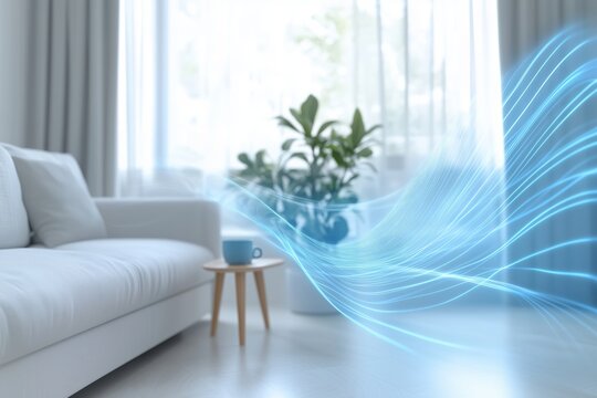 modern interior with pure air flows