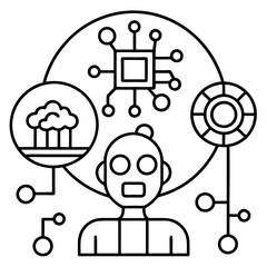 Modern Artificial Intelligence Symbols for Digital and Tech Projects
