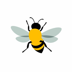Stylized bee illustration on white background, nature symbolism