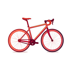 Fototapeta premium Vibrant bicycle illustration on white background, cycling concept