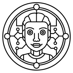 Modern Artificial Intelligence Symbols for Digital and Tech Projects
