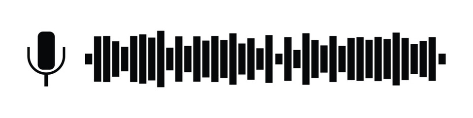 voice and audio message chat icon, sound recording audio icon.