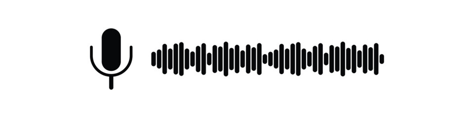 voice and audio message chat icon, sound recording audio icon.