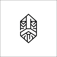 Viking helmet icon. Simple Viking warrior helmet symbol for social media, app, and web design. Vector illustration
