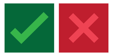 True and false icons. Right and wrong answer, good and bad experience, customer feedback, vector, icon. EPS 10.