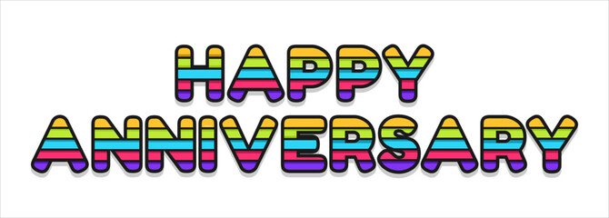 Naklejka premium happy anniversary typography art design vector