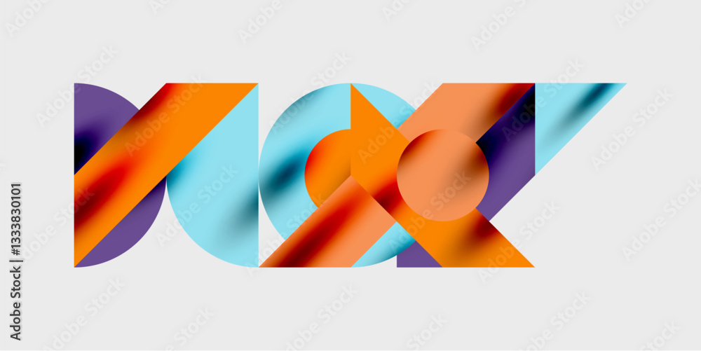 Poster Vibrant abstract background circles with smooth gradients, creating a dynamic and modern design. Ideal for creative, tech, or contemporary-themed projects