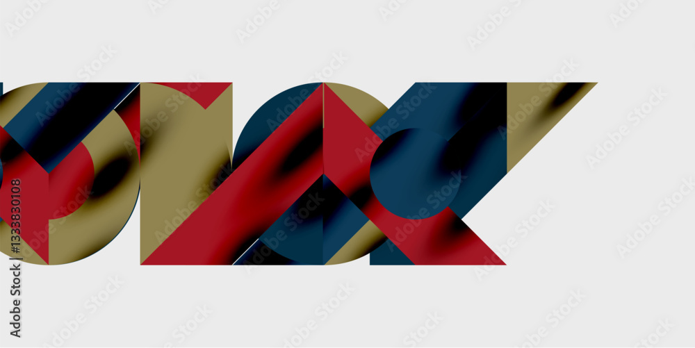 Aufkleber Modern abstract background featuring circles, lines, and triangles in a dynamic geometric composition. Perfect for stylish, tech, or creative-themed designs