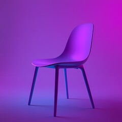 Violet alone chair, a symbol of solitude and design concept. | Silla violeta sola, s&iacute;mbolo de la soledad y concepto de dise&ntilde;o.