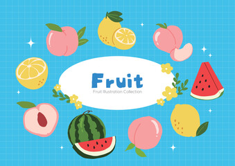상큼 달달한 과일 모음 일러스트