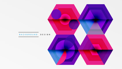 Hexagons, diamonds pattern. Geometric repeating hexagon background