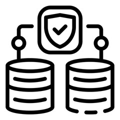 Secure Data: Illustrated vector of secure data storage, showcasing data protection and cloud computing. Database security icon