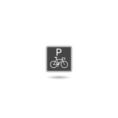 Obraz premium Bicycle sign icon with shadow