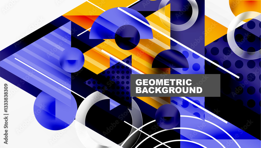 Aufkleber Modern geometric background - overlapping triangles with smooth gradients and semi-transparency