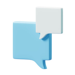 Fototapeta premium 3D Speech Bubble Message Chat Talk Illustration Isolated on Transparent Png Background.