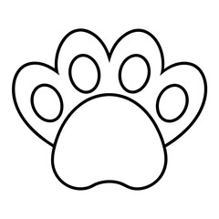 Animal Love Paw with Heart Line Art