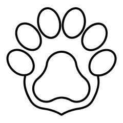 Animal Love Paw with Heart Line Art