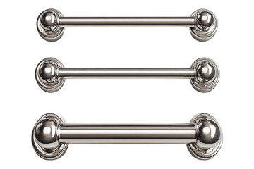 Sleek nickel finish hardware Isolated on transparent background