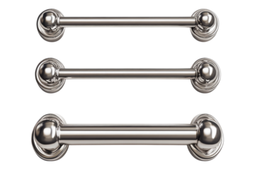 Sleek nickel finish hardware Isolated on transparent background