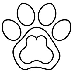 Animal Love Paw with Heart Line Art