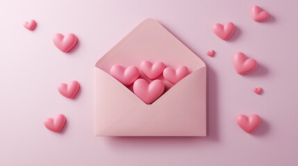 pink envelope with hearts