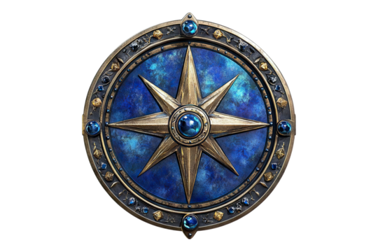 Blue compass Isolated on transparent background