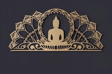 Buddha silhouette framed by intricate mandala design