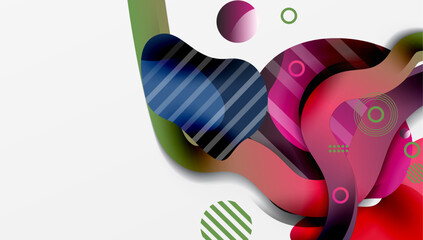 Abstract liquid shapes and lines background