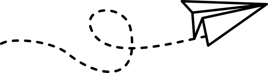 Paper plane dotted line