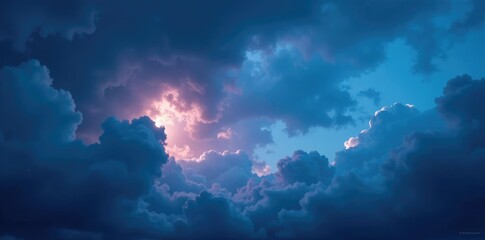 Obraz premium Stormy gradient with deep blues and swirling clouds, cloudy, turbulent, stormy