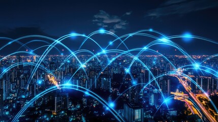 Obraz premium Big Data Information of business from blue network technology internet computer digital virtual tech