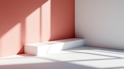 Fototapeta premium Minimalist Interior with Soft Light and Geometric Shapes