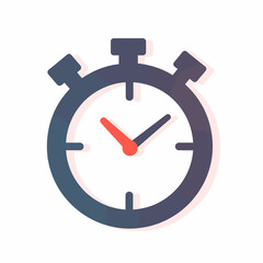 Stylish stopwatch illustration on white background, time management concept