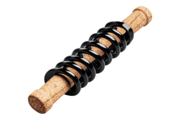Corkscrew with corks Isolated on transparent background