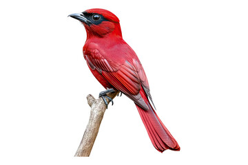 Crimson bird Isolated on transparent background
