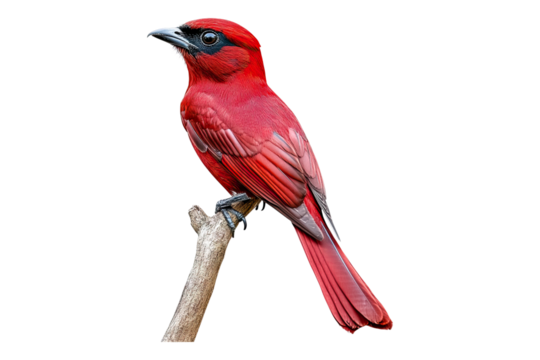Crimson bird Isolated on transparent background