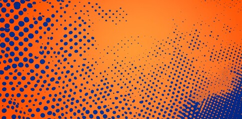 Orange and Blue Dotted Abstract Background