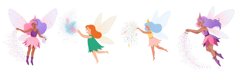 Enchanting Whimsical Fairy Sprinkling Birthday Magic Dust Stock Image
