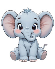 Fototapeta premium Adorable Baby Animals A Collection of Cute and Playful 2D Cartoon Creatures