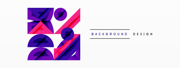 Abstract geometric background shapes forming a modern, symmetrical pattern. Bold contrast, smooth gradients, dynamic composition, futuristic style © antishock
