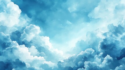 A tranquil backdrop of soft blue, painted in the delicate strokes of watercolors, evoking the serenity of the sky and the gentle sway of clouds.