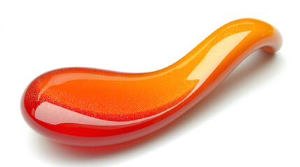 Obraz premium Orange liquid fluid isolated. cut out element on white background