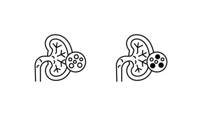 Kidney Stone icon design with white background stock illustration