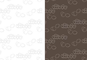 Eggs in ink hand drawn style. isolated on white. 100% hand drawn vector image.